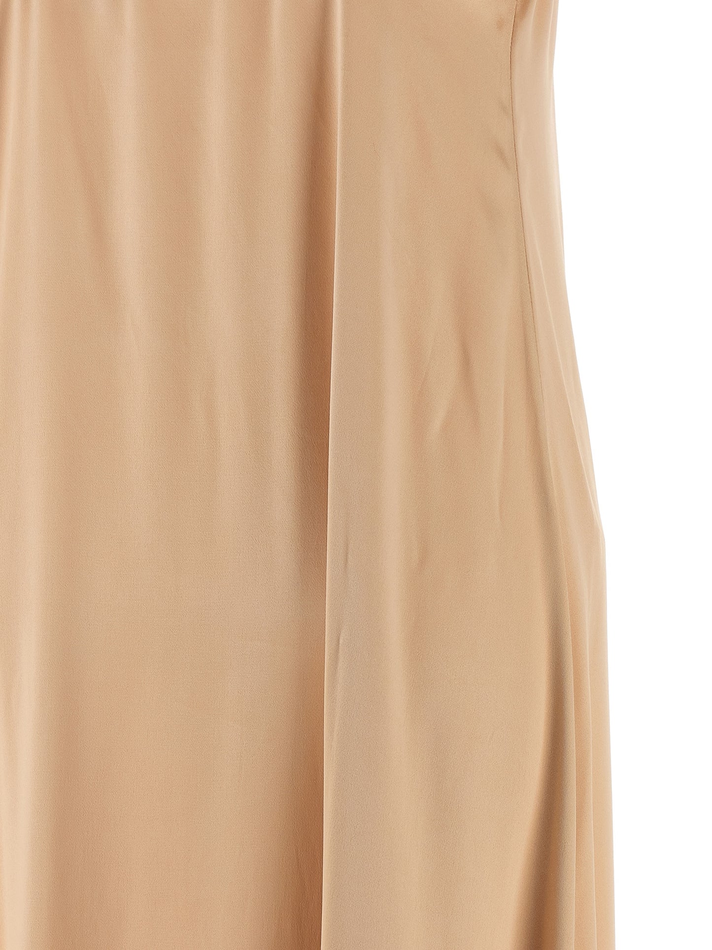 Dress by Ferragamo for women in viscose beige showcases a striking silhouette, elegantly detailed with a , refined , and a striking long for a striking finish.