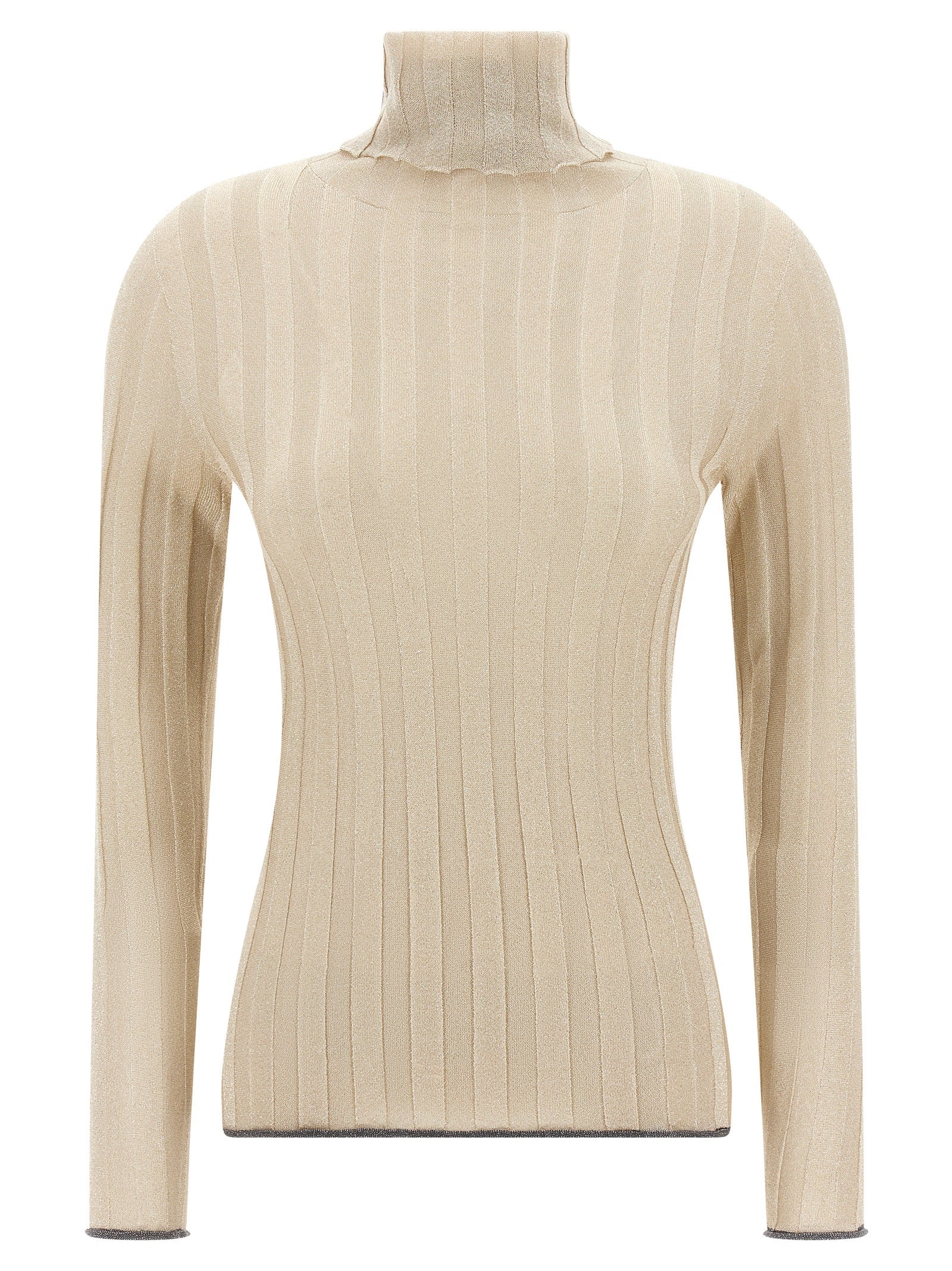 Cardigan by Fabiana Filippi for women in viscose polyester lurex gold presents a textural silhouette, artfully finished with a textural and long-sleeve for a sophisticated, textural look.