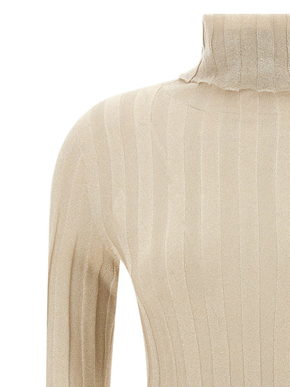 Cardigan by Fabiana Filippi for women in viscose polyester lurex gold features an crisp silhouette, showcasing a sophisticated and detail for a truly crisp finish.