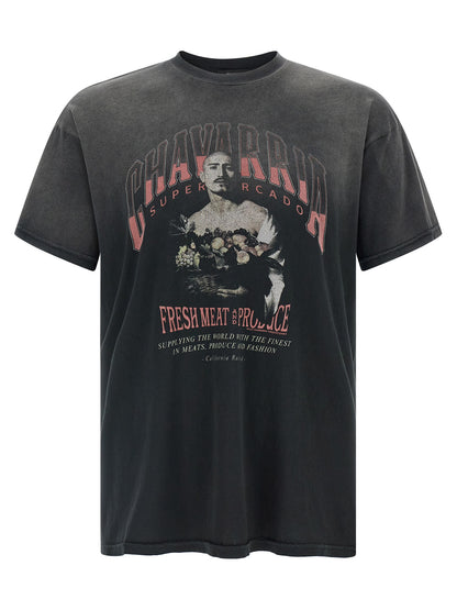 T-Shirt by WILLY CHAVARRIA for men in cotton black & print features an edgy silhouette, meticulously detailed with a sophisticated short-sleeve and crew neckline for a truly edgy finish.