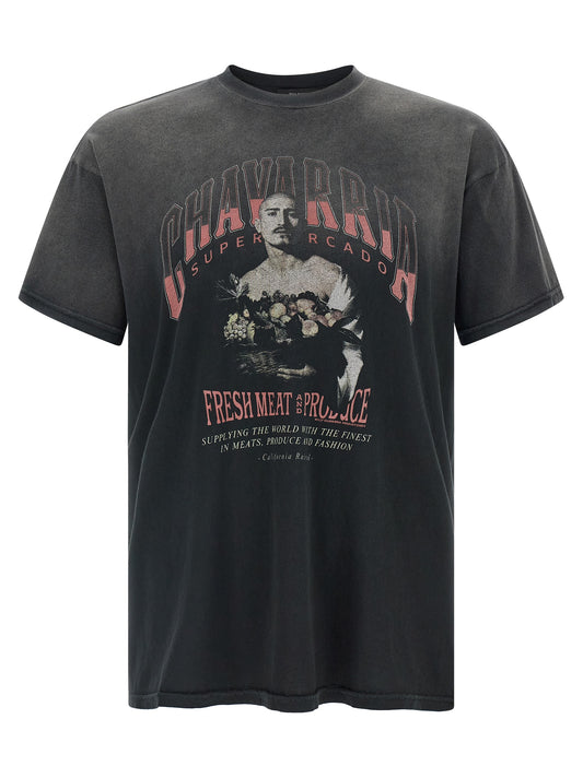 T-Shirt by WILLY CHAVARRIA for men in cotton black & print features an edgy silhouette, meticulously detailed with a sophisticated short-sleeve and crew neckline for a truly edgy finish.