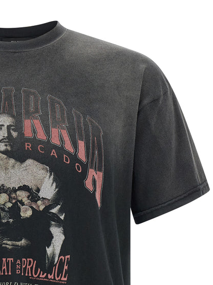 T-Shirt by WILLY CHAVARRIA for men in cotton black & print showcases a unassuming silhouette, artfully detailed with a refined and unassuming for a sophisticated, contemporary look.