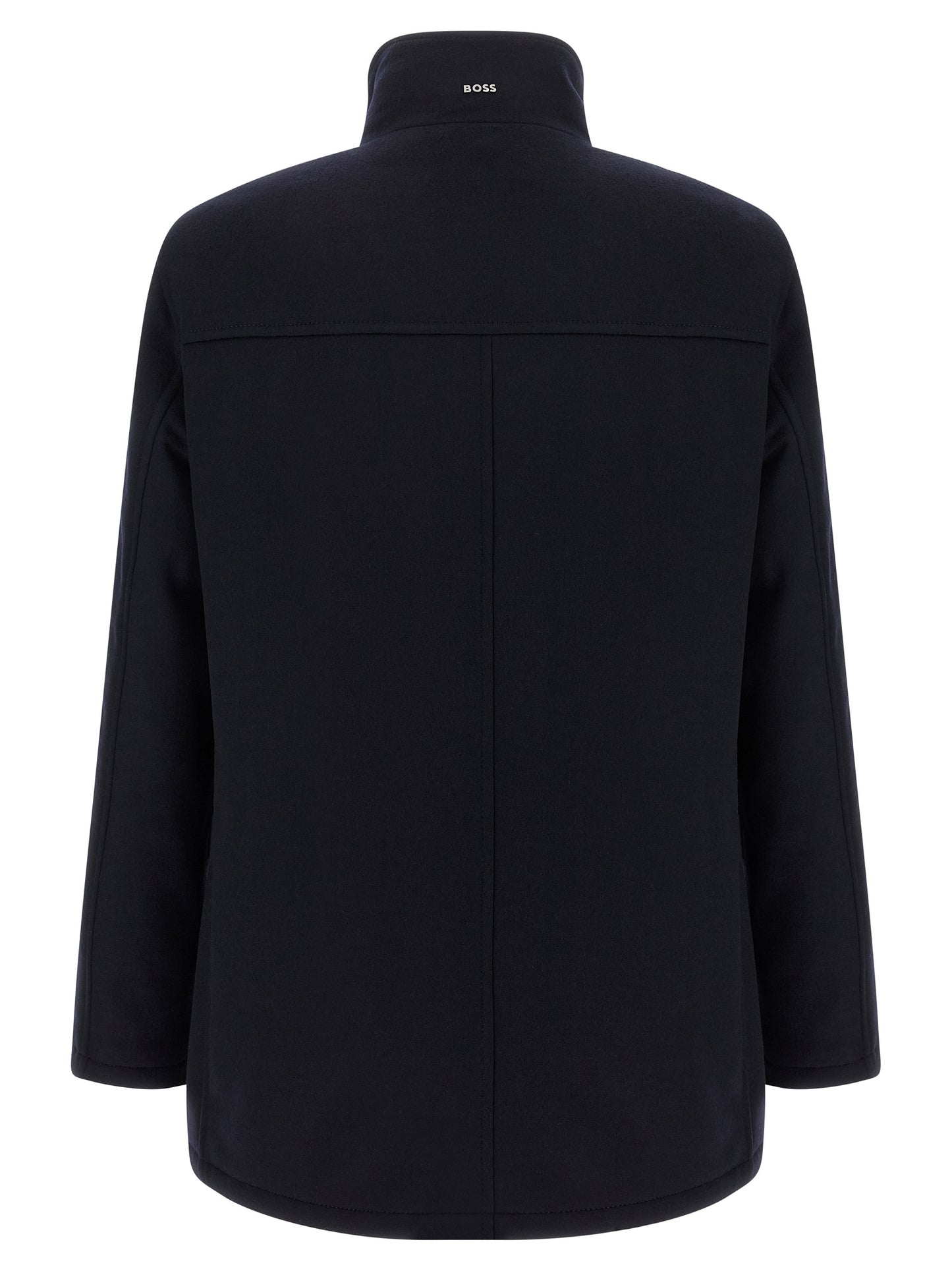 Vest by Hugo Boss for men in cashmere wool & nylon blue features an on trend silhouette, showcasing a sophisticated high-neck neckline and premium for a truly on trend finish.