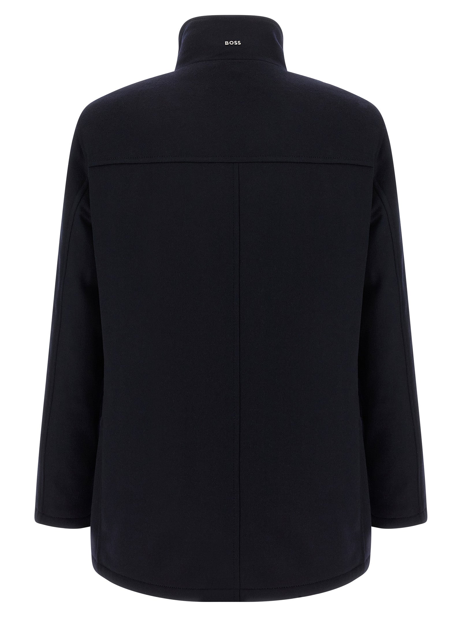 Vest by Hugo Boss for men in cashmere wool & nylon blue features an on trend silhouette, showcasing a sophisticated high-neck neckline and premium for a truly on trend finish.