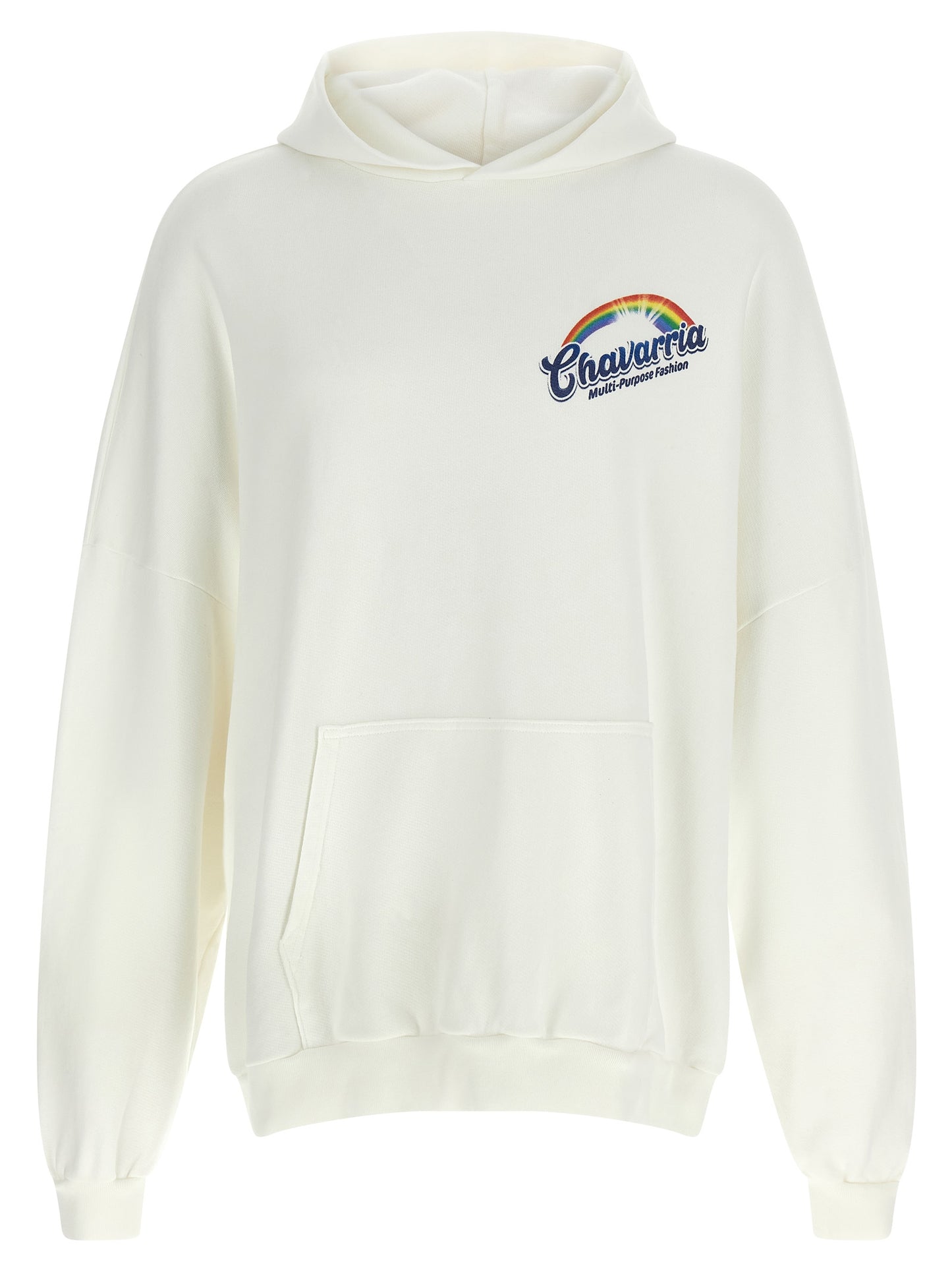 Sweatshirt Hoodie by WILLY CHAVARRIA for men in cotton white & print showcases a city-ready silhouette, artfully detailed with a signature hooded neckline and for a city-ready finish.