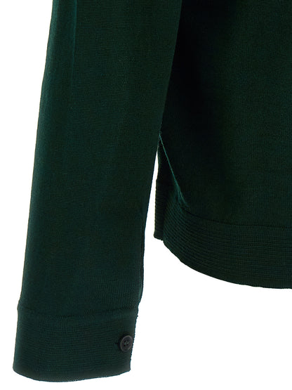 Cardigan by Roberto Collina for men in merino wool bicolour & green features an impeccable silhouette, showcasing a sophisticated and detail for a truly impeccable finish.