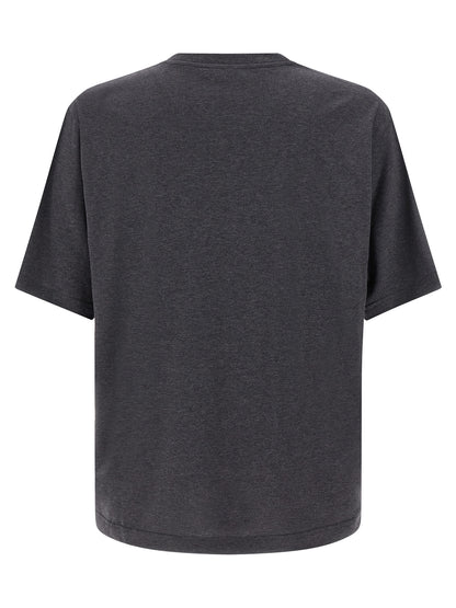 T-Shirt by Dolce & Gabbana for men in cotton gray & print showcases a unassuming silhouette, artfully detailed with a refined crew neckline and unassuming for a sophisticated, contemporary look.
