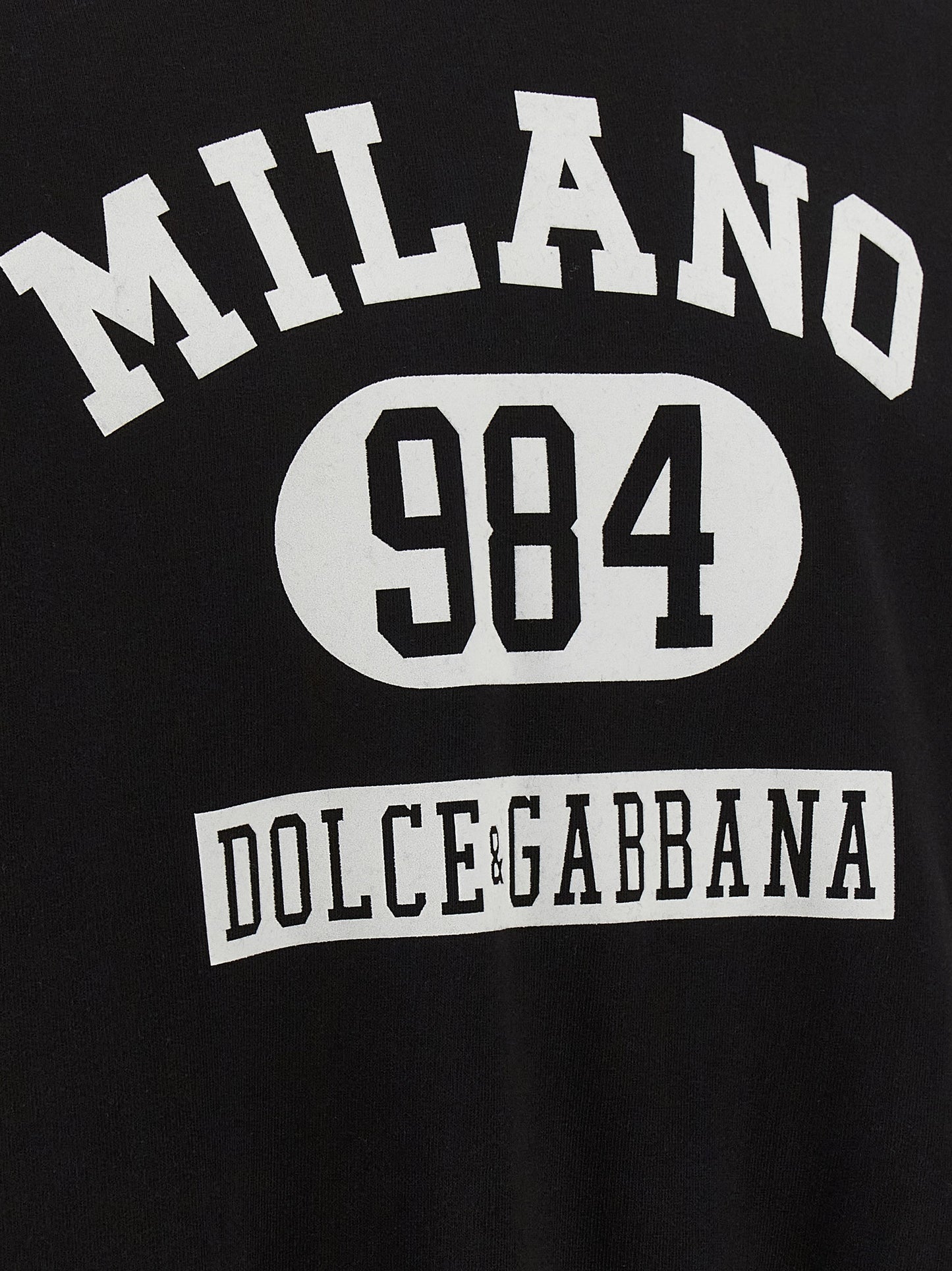 Sweatshirt Hoodie by Dolce & Gabbana for men in cotton bicolour, black, white & print features an avant-garde silhouette, showcasing a sophisticated hooded neckline and detail for a truly avant-garde finish.