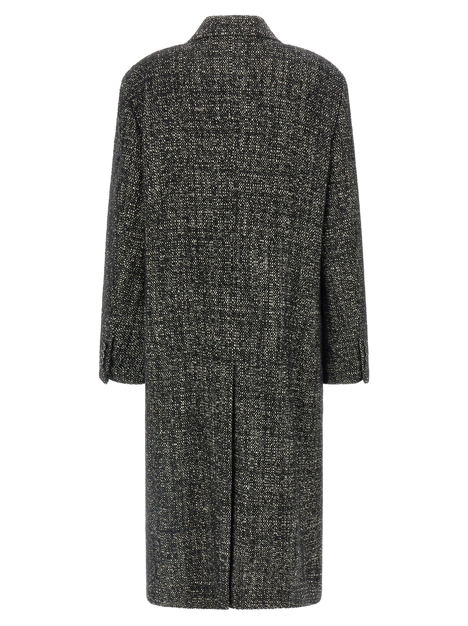 Trench Coat by Dolce & Gabbana for men in cashmere viscose bicolour, black & white presents an sculptural silhouette, artfully detailed with a sculptural lapel neckline and functional pockets for a truly sculptural finish.