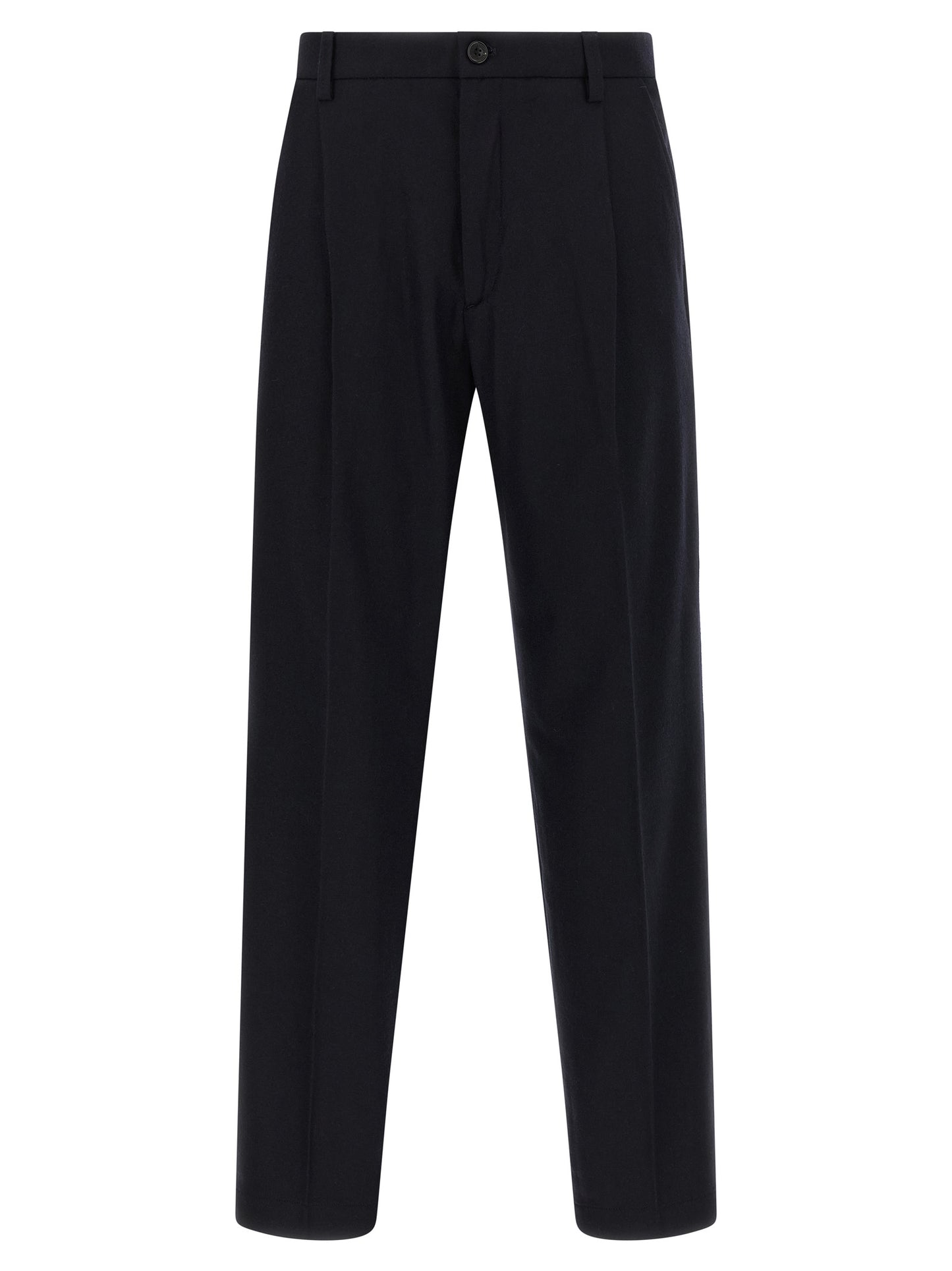 Casual Pants by Department 5 for men in polyamide & cashmere blue presents a tailored silhouette, showcasing a tailored straight-leg and long cut with a refined for a truly tailored aesthetic.