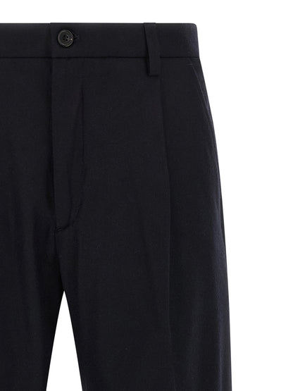 Casual Pants by Department 5 for men in polyamide & cashmere blue features a polished silhouette with a polished straight-leg, reaching a polished long and finished with a polished .