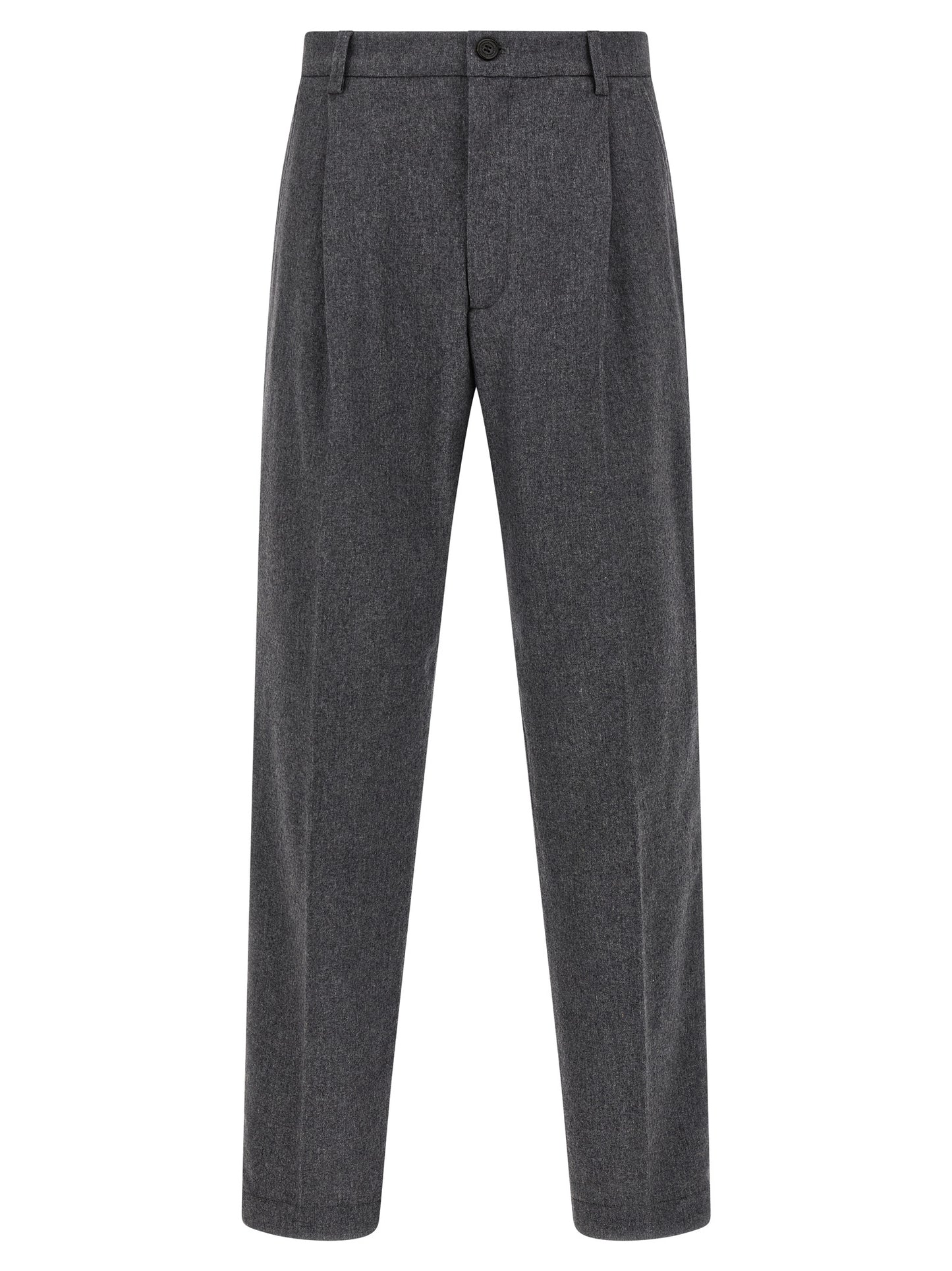 Trousers by Department 5 for men in polyamide & cashmere gray presents a perennial silhouette, meticulously tailored with a straight-leg cut, long finish, and an elegant .