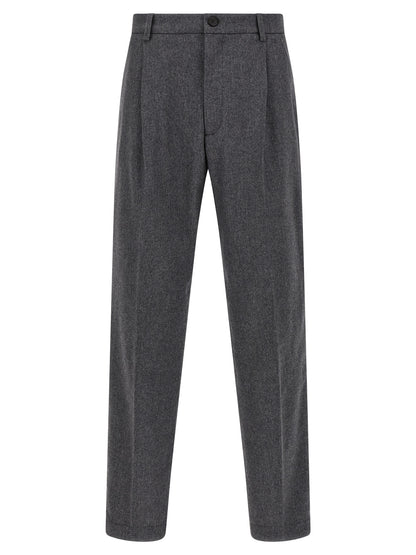 Trousers by Department 5 for men in polyamide & cashmere gray presents a perennial silhouette, meticulously tailored with a straight-leg cut, long finish, and an elegant .