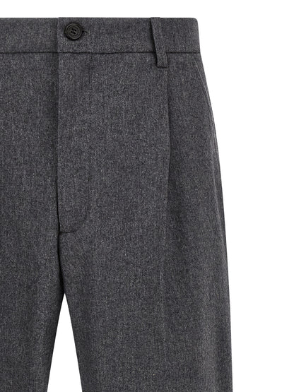 Trousers by Department 5 for men in polyamide & cashmere gray features an sartorial silhouette, showcasing a precise straight-leg and long with a sartorial for a refined look.