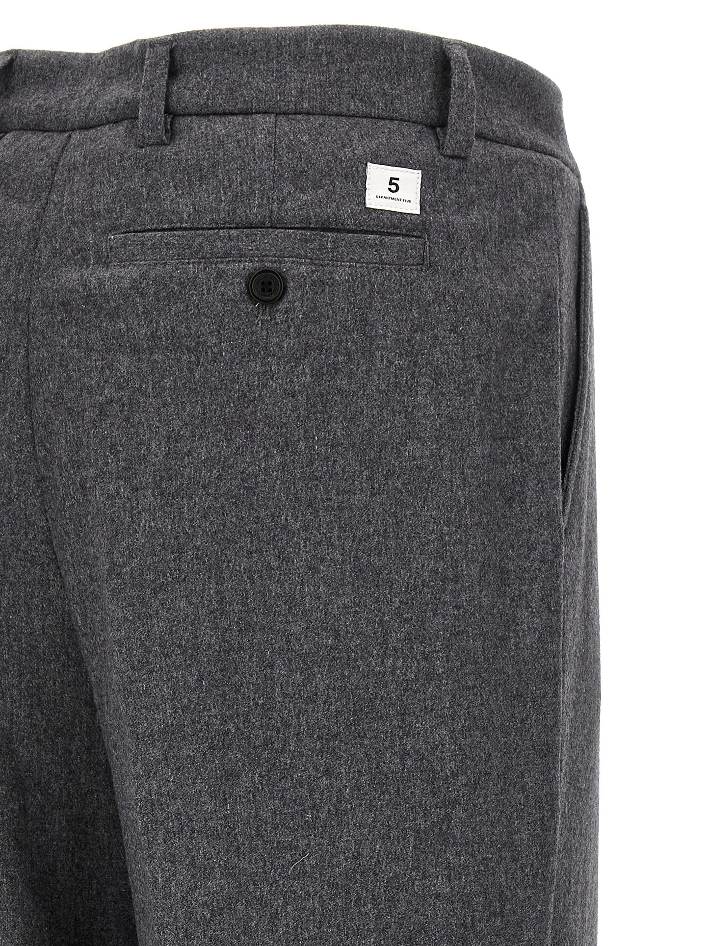Trousers by Department 5 for men in polyamide & cashmere gray features a sculptural silhouette, showcasing a sculptural straight-leg and long with a sophisticated for a sculptural finish.