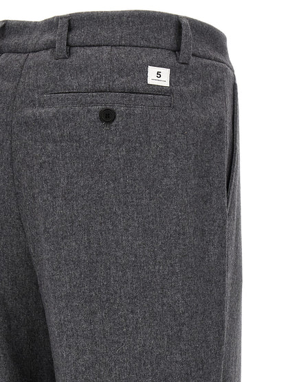 Trousers by Department 5 for men in polyamide & cashmere gray features a sculptural silhouette, showcasing a sculptural straight-leg and long with a sophisticated for a sculptural finish.