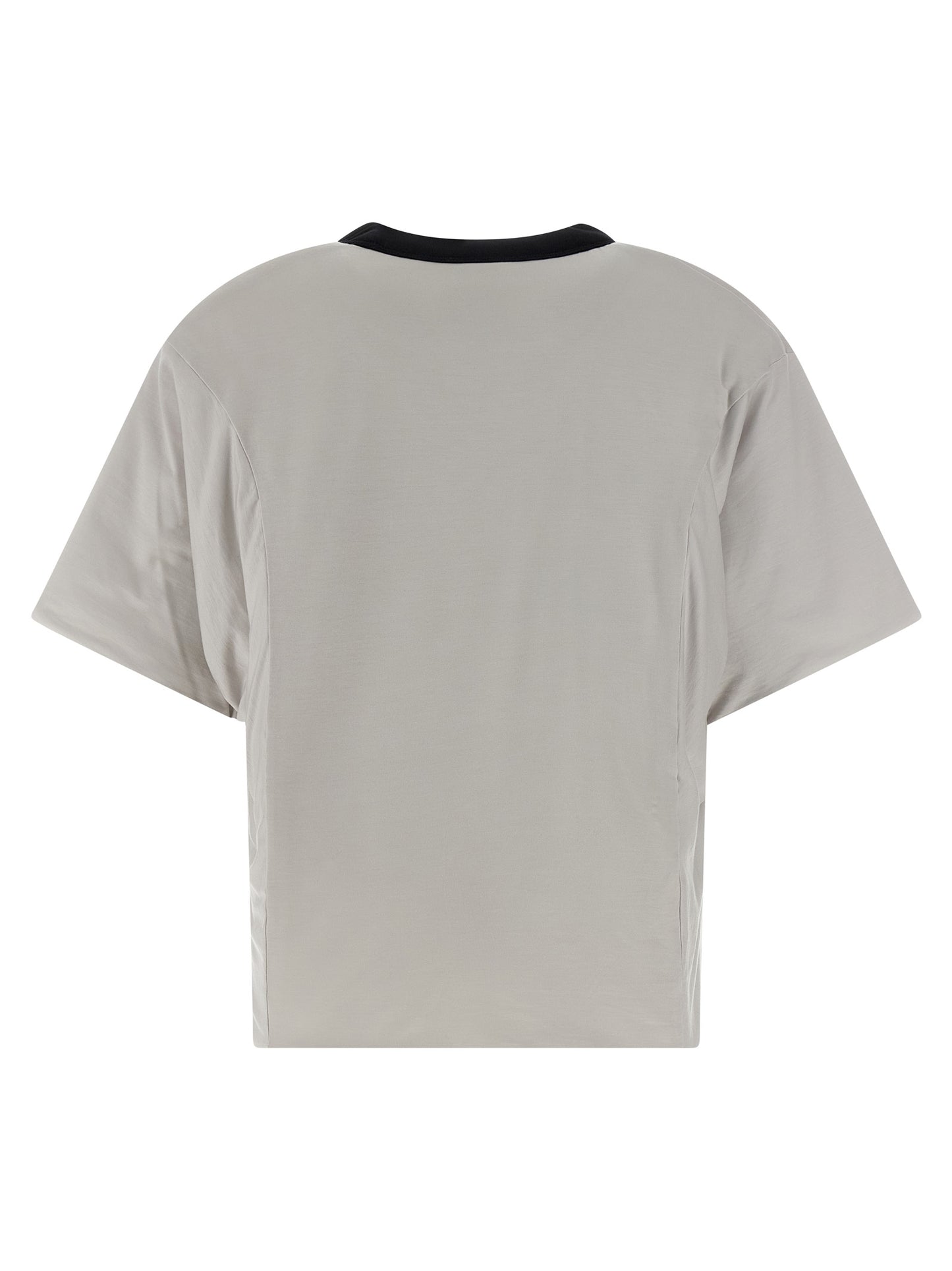 T-Shirt by Y-3 for men in lyocell & silicone gray showcases a dramatic silhouette, elegantly detailed with a dramatic crew neckline and for a truly dramatic finish.