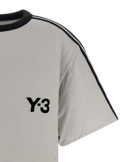 T-Shirt by Y-3 for men in lyocell & silicone gray features an edgy silhouette, meticulously detailed with a sophisticated and crew neckline for a truly edgy finish.
