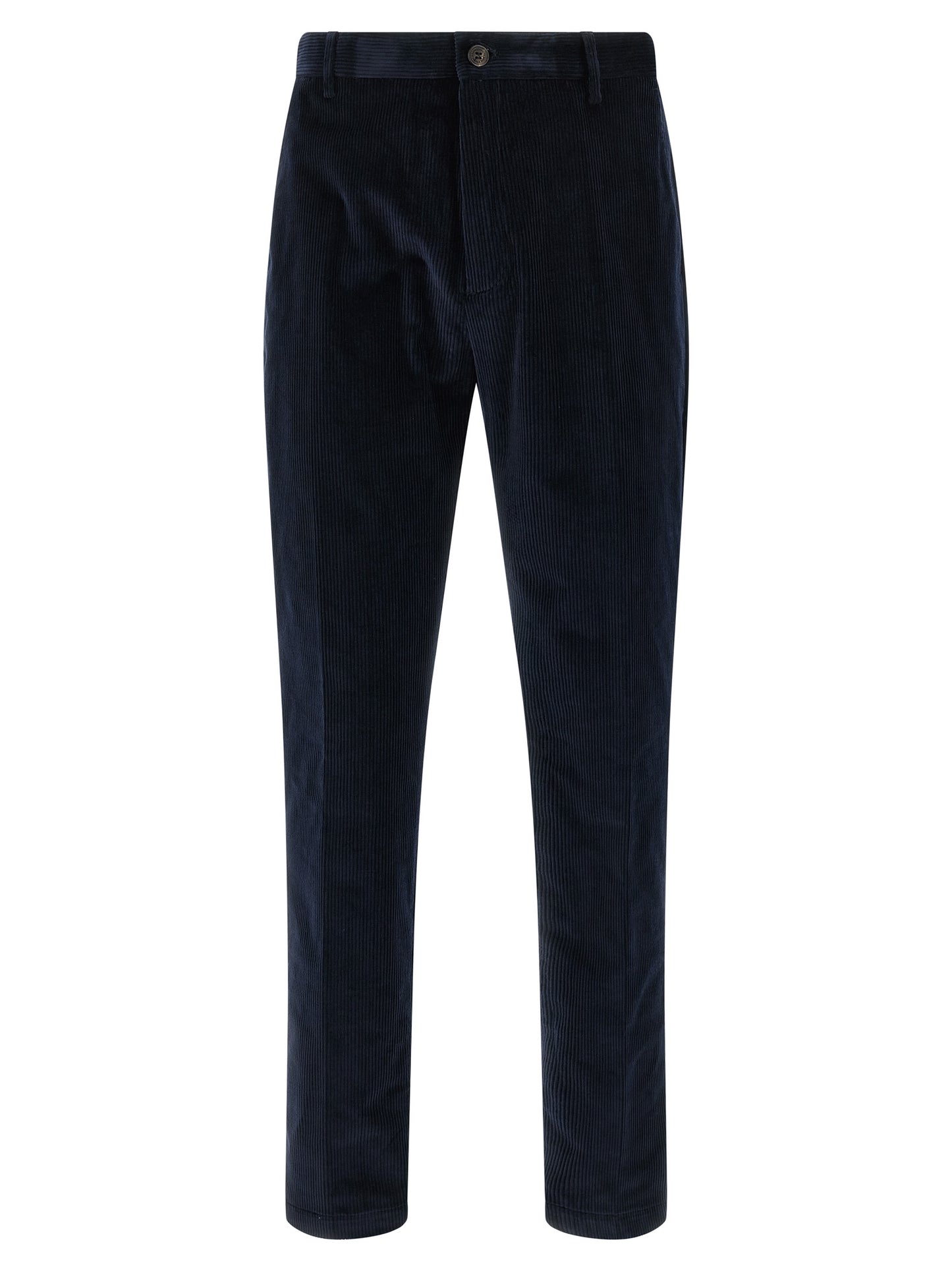 Casual Pants by Department 5 for men in stretch cotton corduroy blue presents a tailored silhouette, showcasing a tailored and long cut with a refined for a truly tailored aesthetic.