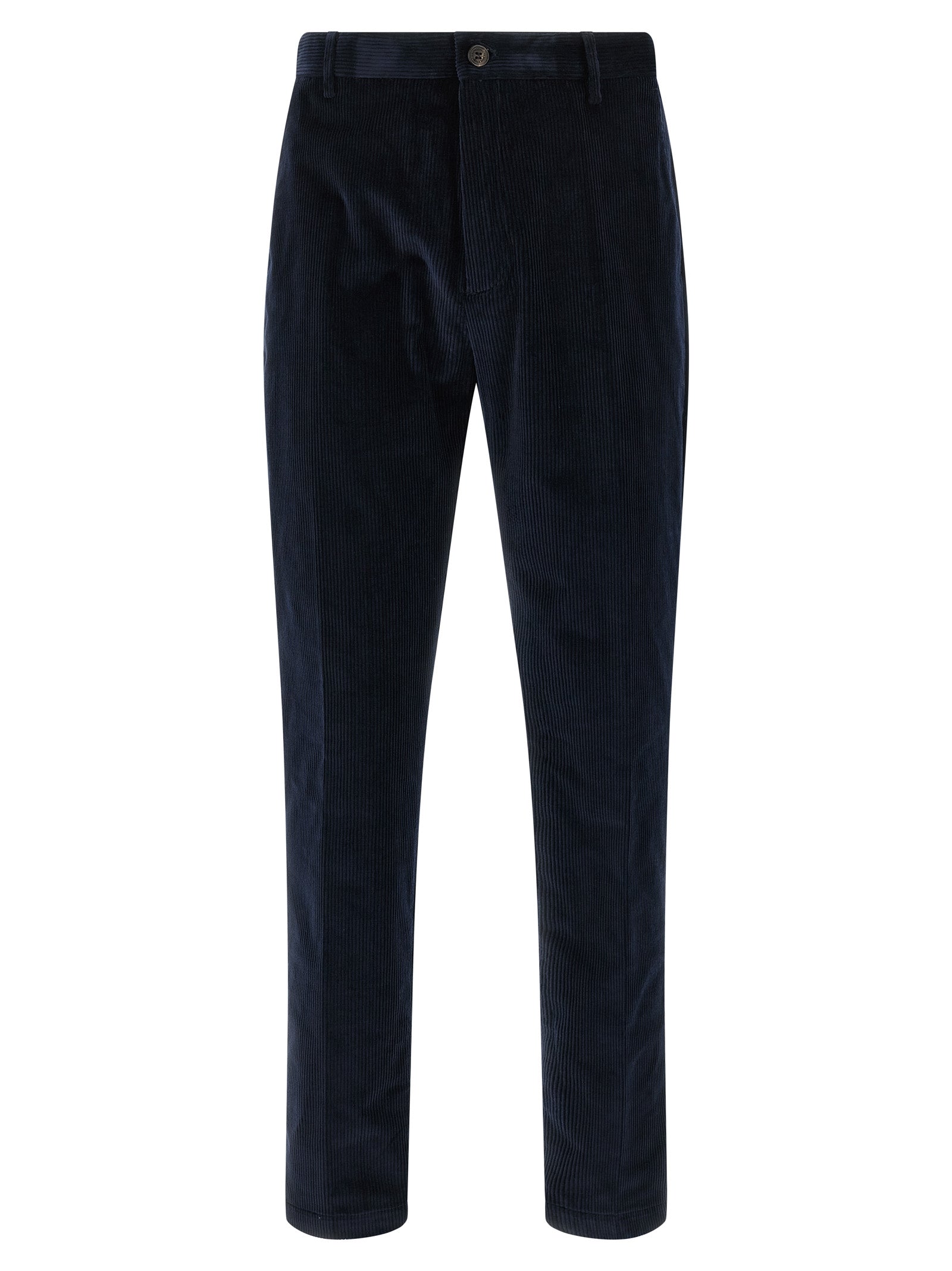 Casual Pants by Department 5 for men in stretch cotton corduroy blue presents a tailored silhouette, showcasing a tailored and long cut with a refined for a truly tailored aesthetic.