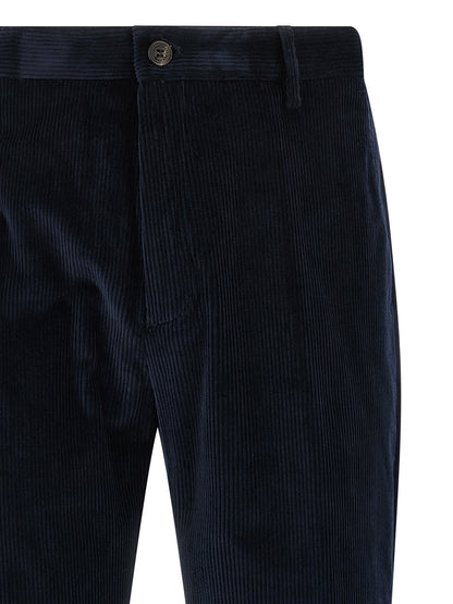 Casual Pants by Department 5 for men in stretch cotton corduroy blue features a polished silhouette with a polished , reaching a polished long and finished with a polished .