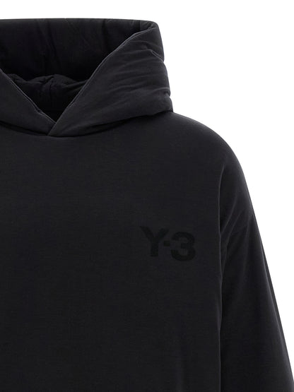 Sweatshirt Hoodie by Y-3 for men in lyocell black features an dramatic silhouette, showcasing a sophisticated and dramatic for a refined, modern aesthetic.