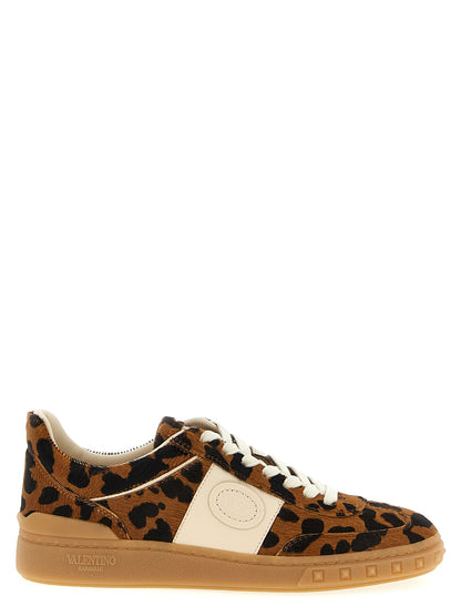 Sneakers by Valentino Garavani for women in calfskin leather animal, brown, signature & print presents a impeccable silhouette as Pony V Logo Women's Low Top Calfskin Leather Sneakers, expertly defined by a impeccable low-top style for a impeccable, high-fashion look.