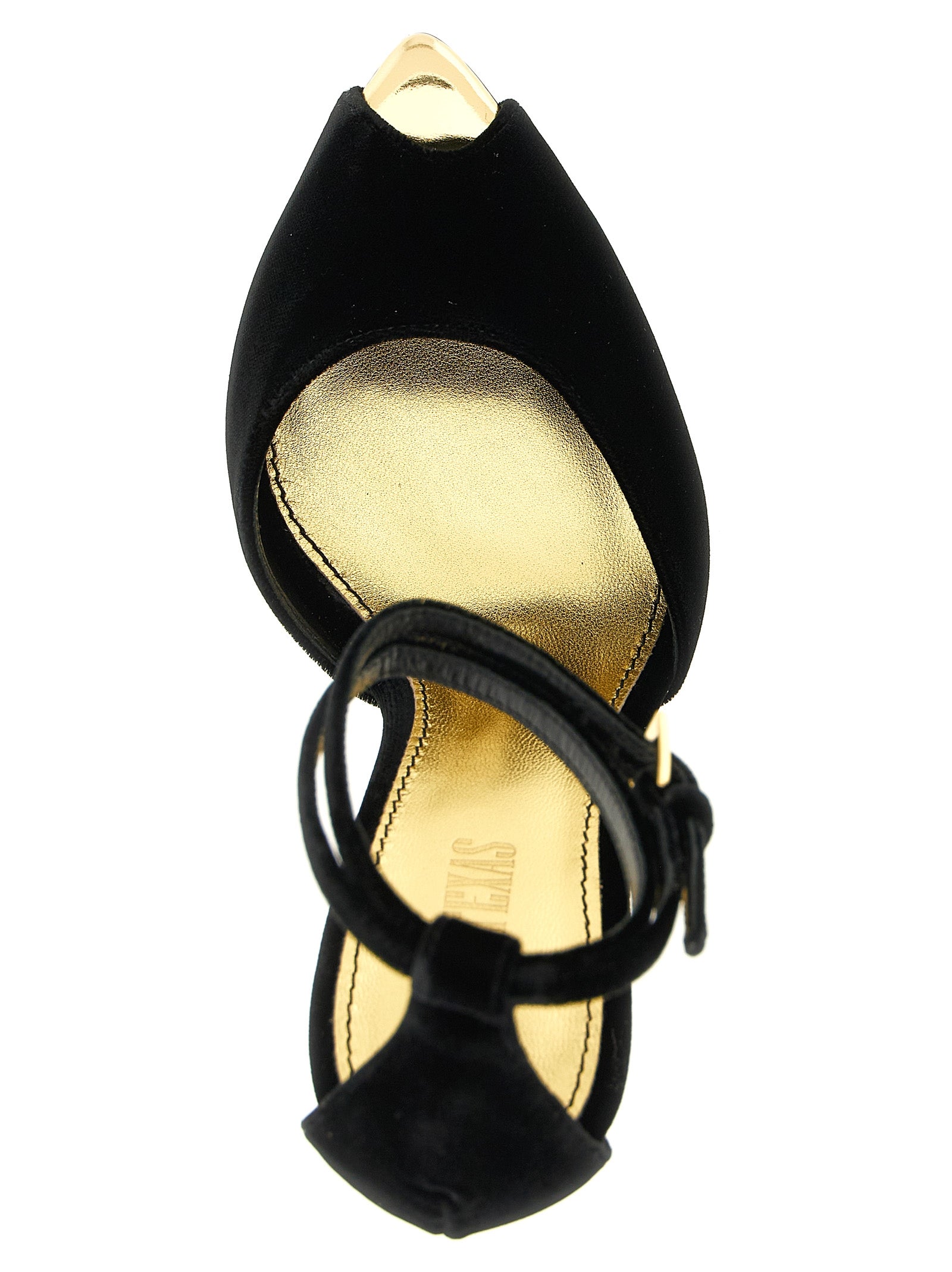 Stiletto Ankle Strap Sandals by Paris Texas for women in viscose cupro velvet black features an statuesque Women's Viscose Cupro Velvet Stiletto Ankle Strap Sandals silhouette with a refined stiletto and elegant .