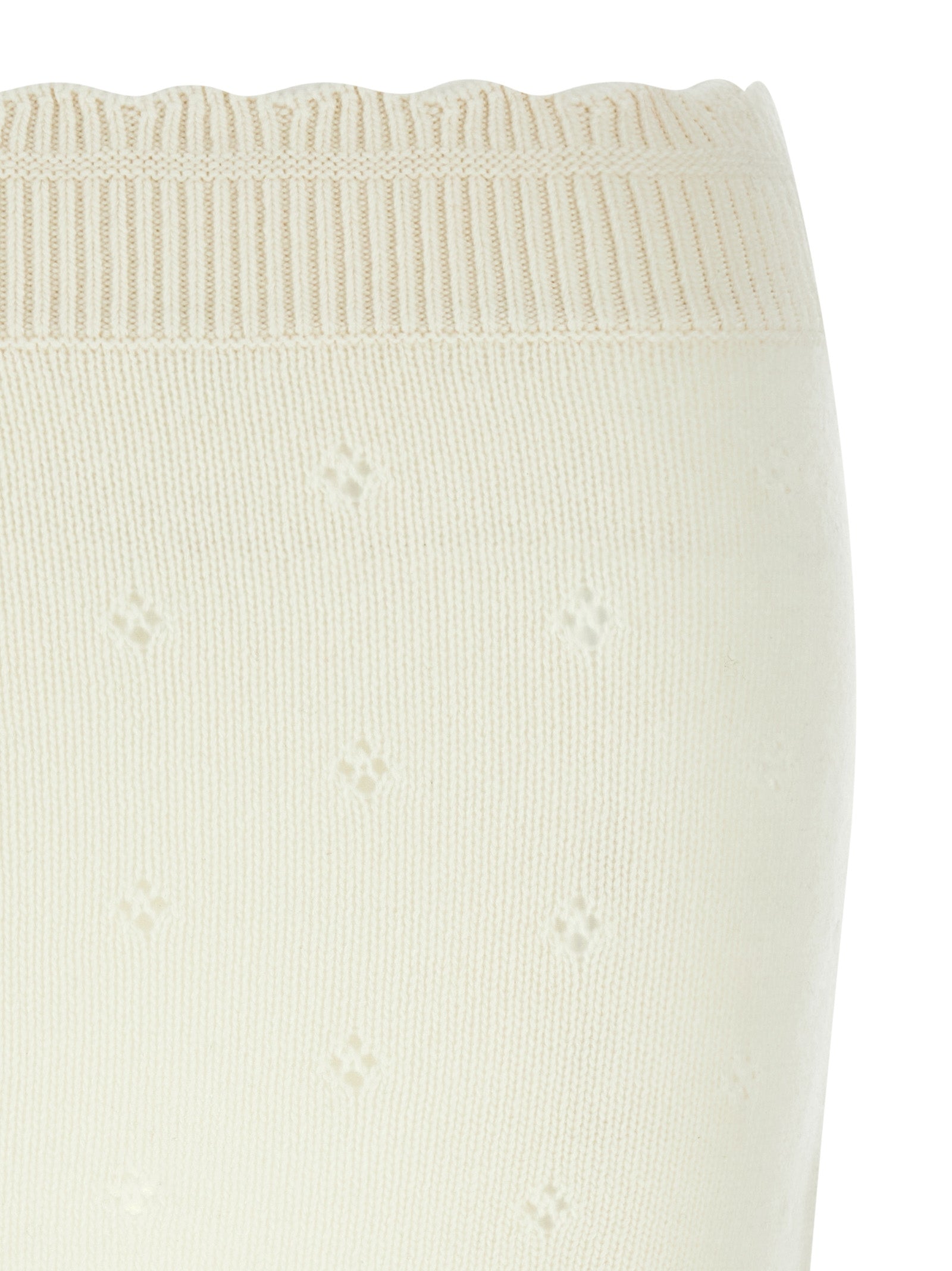 Skirt by Chloé for women in cashmere white, patterned & jacquard features an relaxed-yet-refined silhouette that elegantly showcases the Women's Cashmere Mini Long Skirt design and sophisticated mini long.