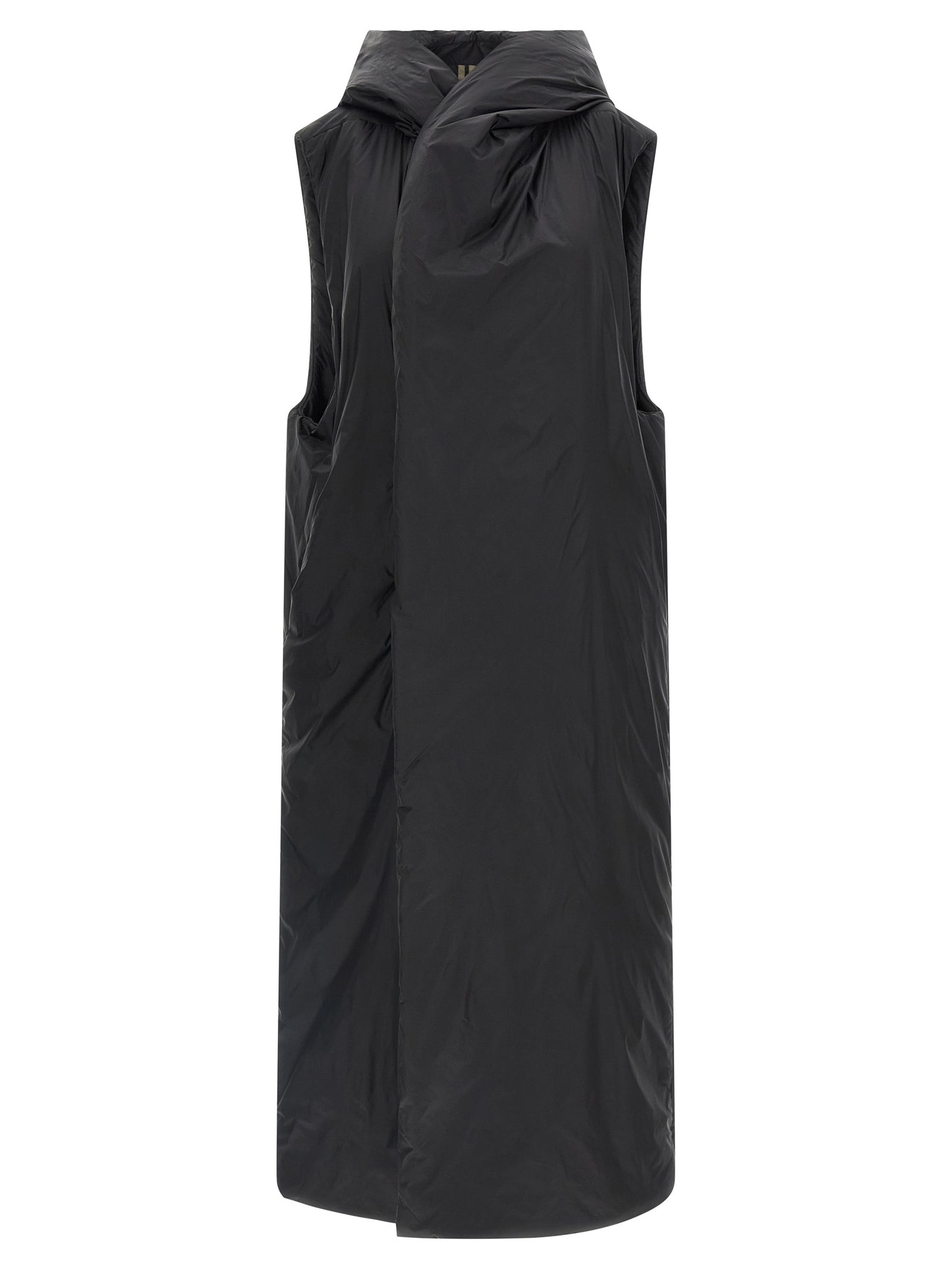 DRKSHDW Women's Padded Nylon Cotton Hooded Vest - Black