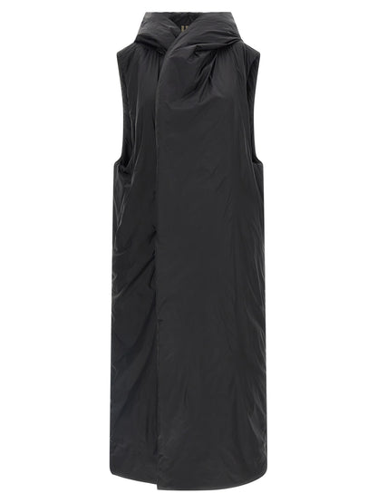 DRKSHDW Women's Padded Nylon Cotton Hooded Vest - Black