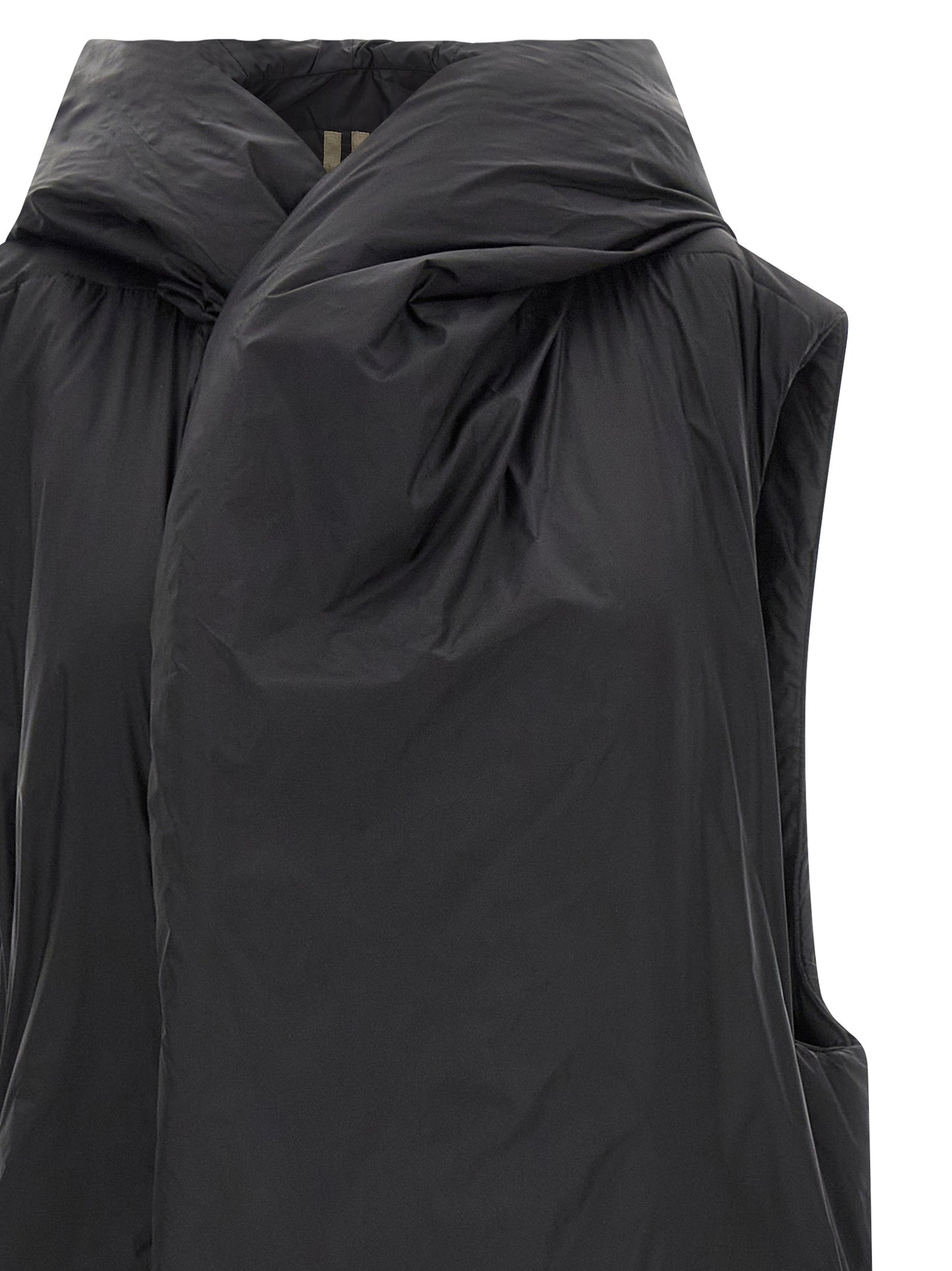 DRKSHDW Women's Padded Nylon Cotton Hooded Vest - Black
