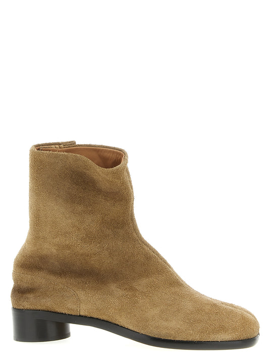 Maison Margiela Men's Suede Calfskin Leather Ankle Boots - Beige Signature