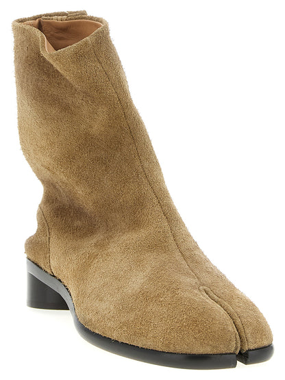 Maison Margiela Men's Suede Calfskin Leather Ankle Boots - Beige Signature