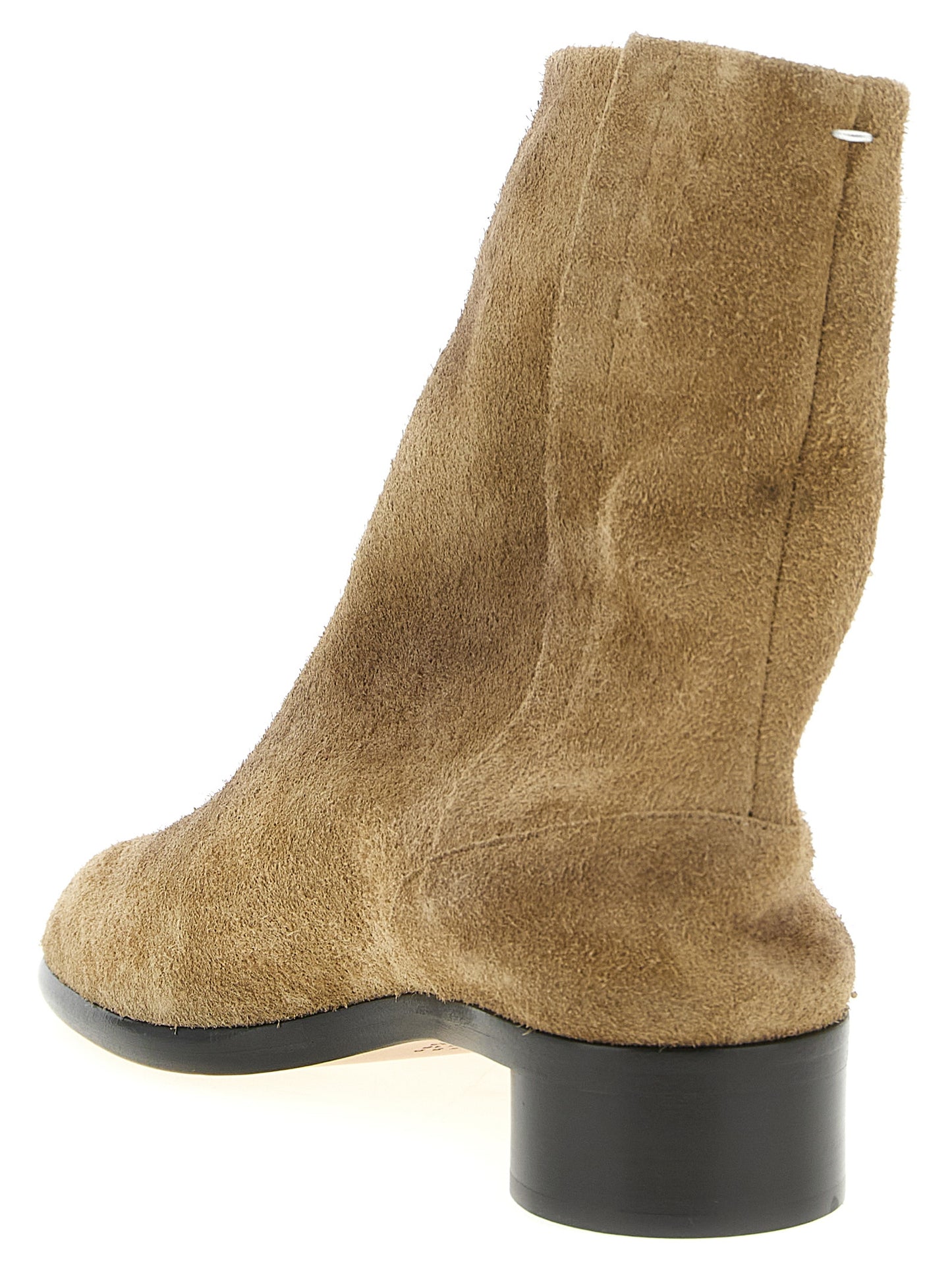 Maison Margiela Men's Suede Calfskin Leather Ankle Boots - Beige Signature