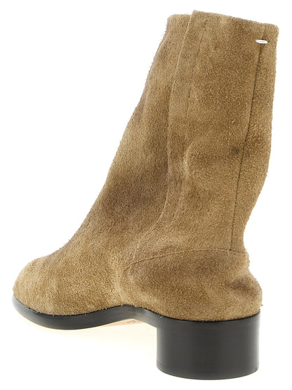 Maison Margiela Men's Suede Calfskin Leather Ankle Boots - Beige Signature