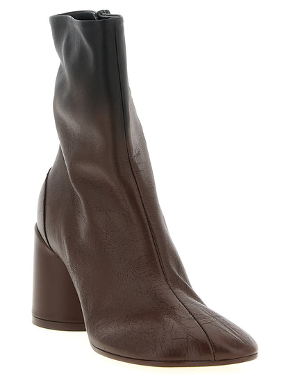 Ankle Boots by MM6 Maison Margiela for women in lambskin leather brown, white & signature features an enchanting design from the Essence Women's Lambskin Leather Ankle Boots collection, highlighting a enchanting and for a refined look.