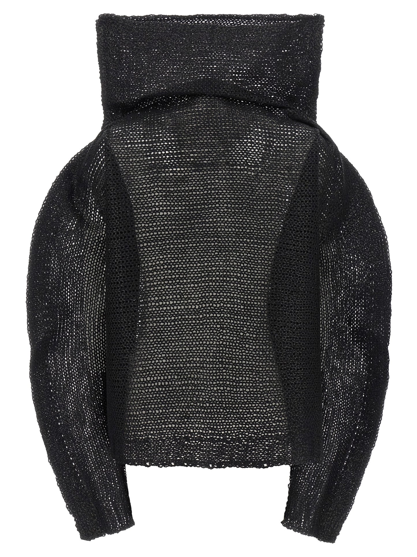 Sweatshirt by Issey Miyake for women in alpaca wool & polyester black presents a smart casual silhouette, featuring a smart casual and for a sophisticated look.