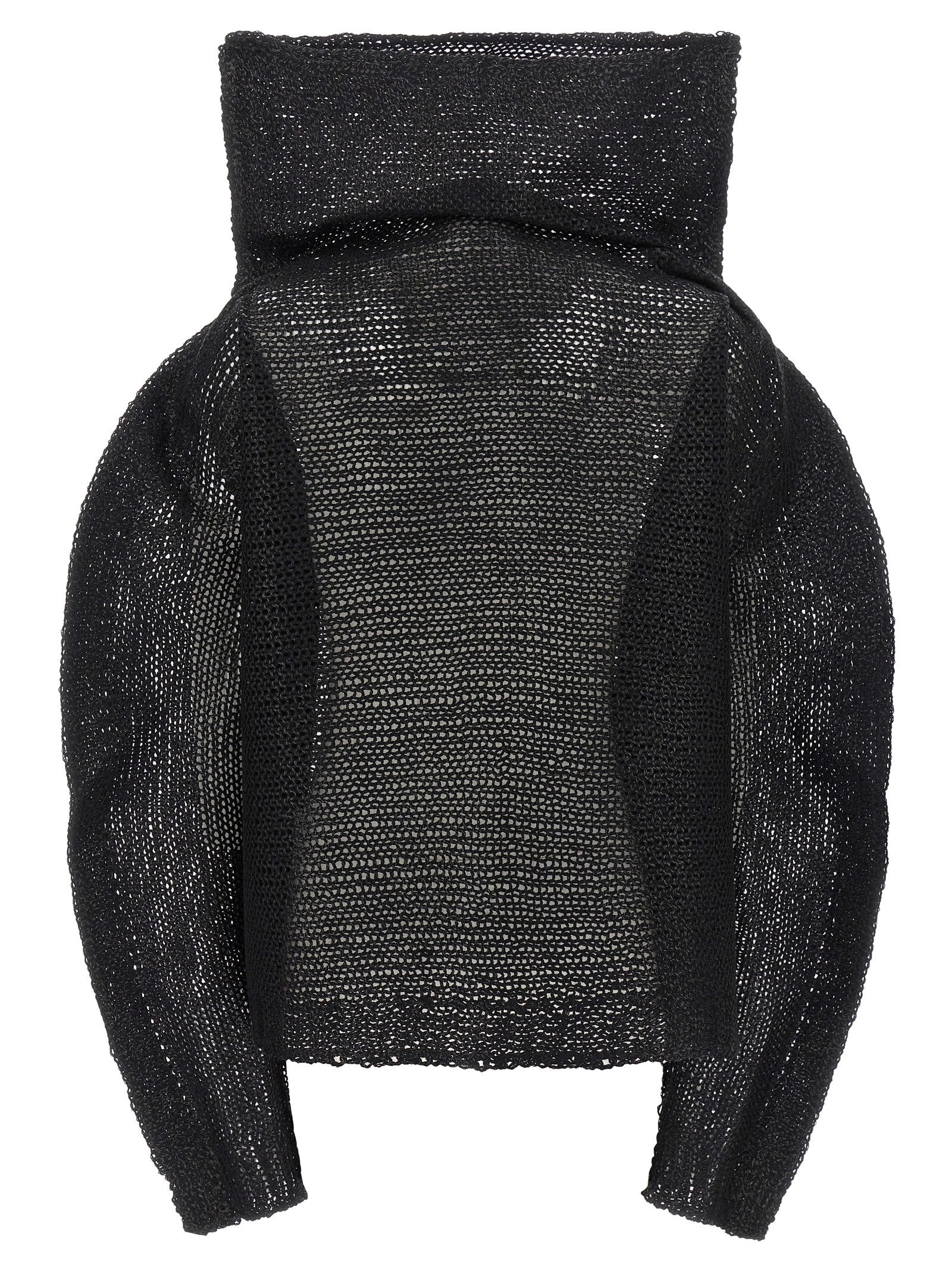 Sweatshirt by Issey Miyake for women in alpaca wool & polyester black presents a smart casual silhouette, featuring a smart casual and for a sophisticated look.