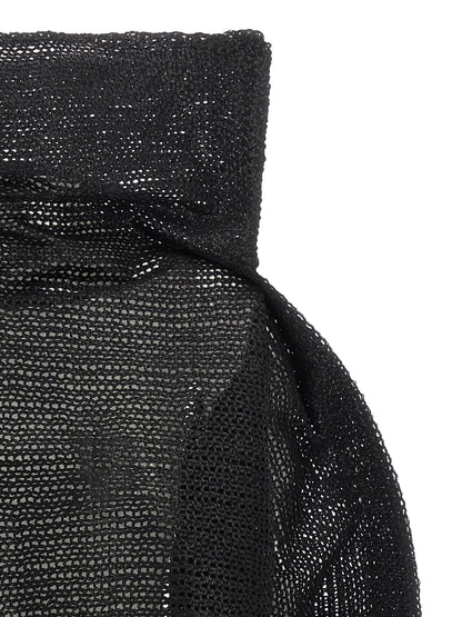 Sweatshirt by Issey Miyake for women in alpaca wool & polyester black features an exquisite silhouette, showcasing and details for a exquisite look.