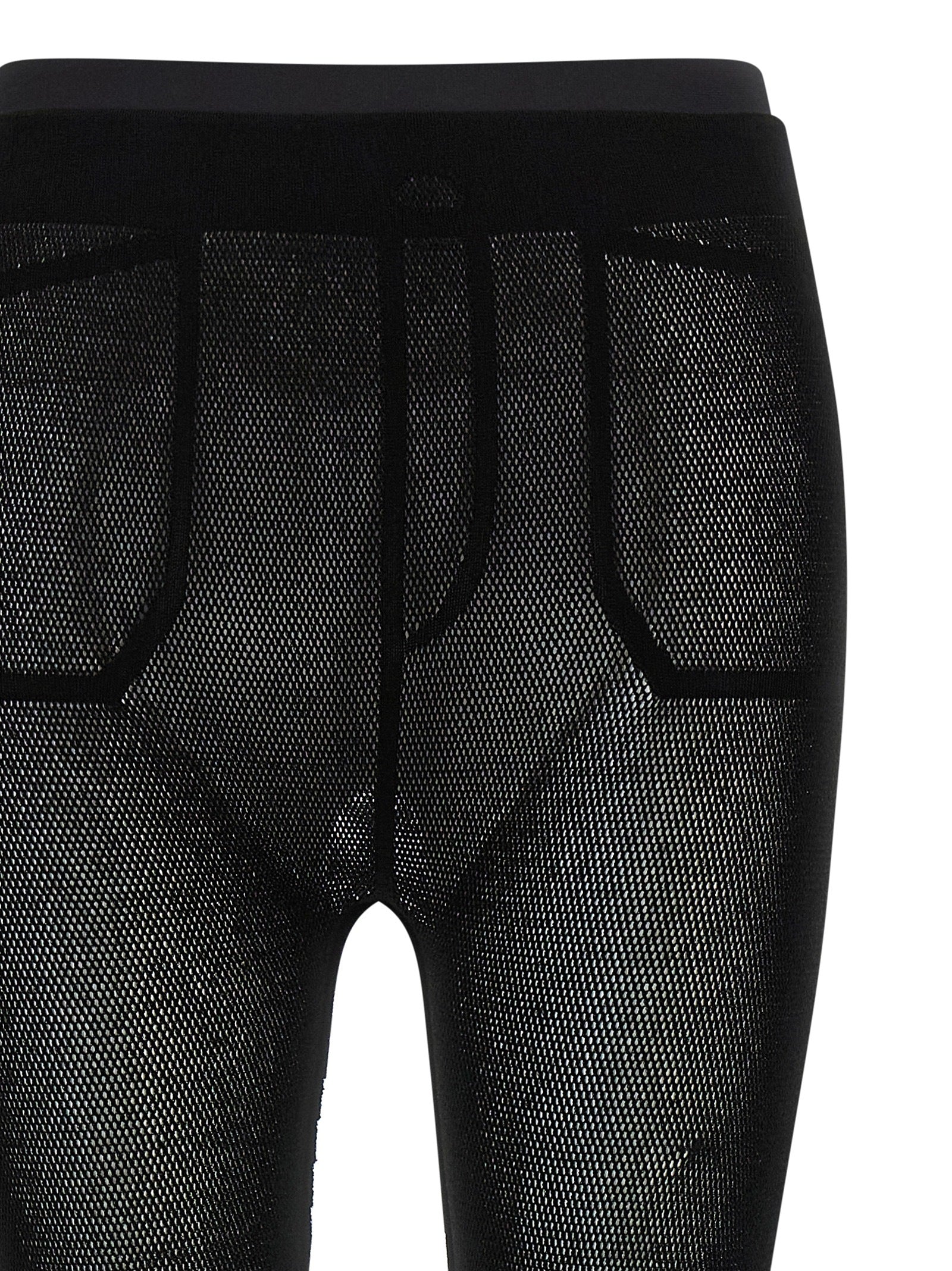 Activewear Leggings by Issey Miyake for women in polyurethane & nylon black & copper features an ergonomic leggings with mesh-panels, highlighting a ergonomic and long for a premium, high-performance look.