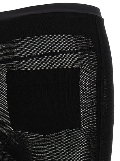 Activewear Leggings by Issey Miyake for women in polyurethane & nylon black & copper features a contemporary silhouette, showcasing advanced mesh-panels with a contemporary leggings, long, and .