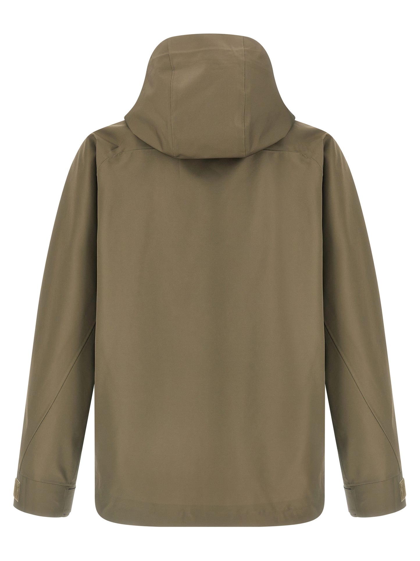 Hooded Windbreaker Jacket by Undercover for men in nylon bicolour, green & print features an stylish silhouette, showcasing a sophisticated hooded high-neck neckline and performance-driven pockets, hooded & windproof for a premium, stylish look.