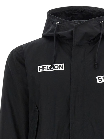 Hooded Parka by Undercover for men in nylon cotton black, presenting a cosy silhouette with distinctive pockets & hooded and a refined hooded high-neck neckline.