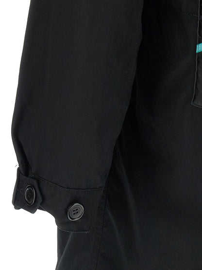 Hooded Parka by Undercover for men in nylon cotton black features an avant garde silhouette, showcasing refined pockets & hooded and a sophisticated for a polished look.
