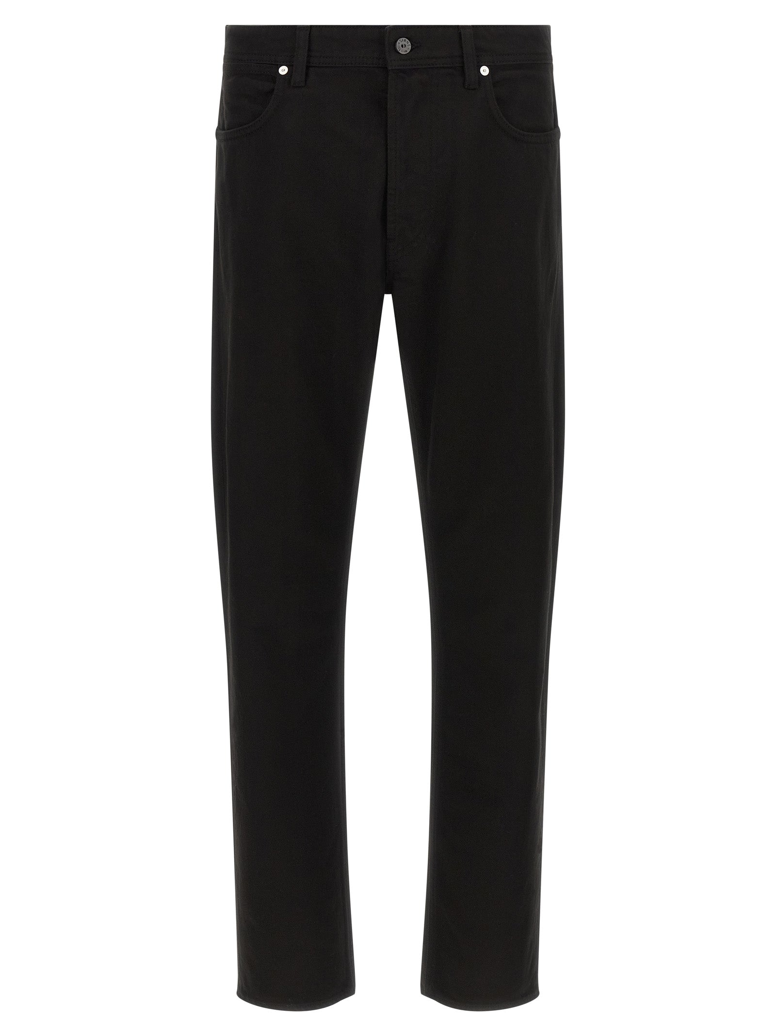 Jeans by Stone Island for men in denim cotton black & signature presents a refined pantology silhouette, artfully defined by a refined pantology straight-leg, long, and a sophisticated .