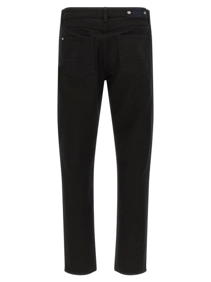 Jeans by Stone Island for men in denim cotton black & signature features an refined tailoring silhouette, showcasing a premium straight-leg with a and long cut for a refined tailoring look.