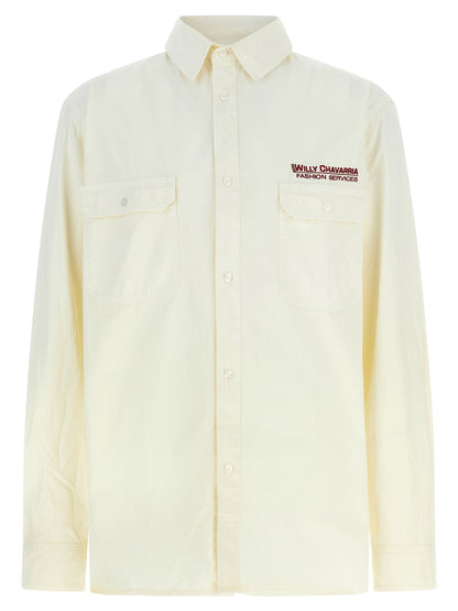 Shirt by WILLY CHAVARRIA for men in cotton beige presents a discerning silhouette, showcasing a sophisticated and long-sleeve for a truly discerning finish.