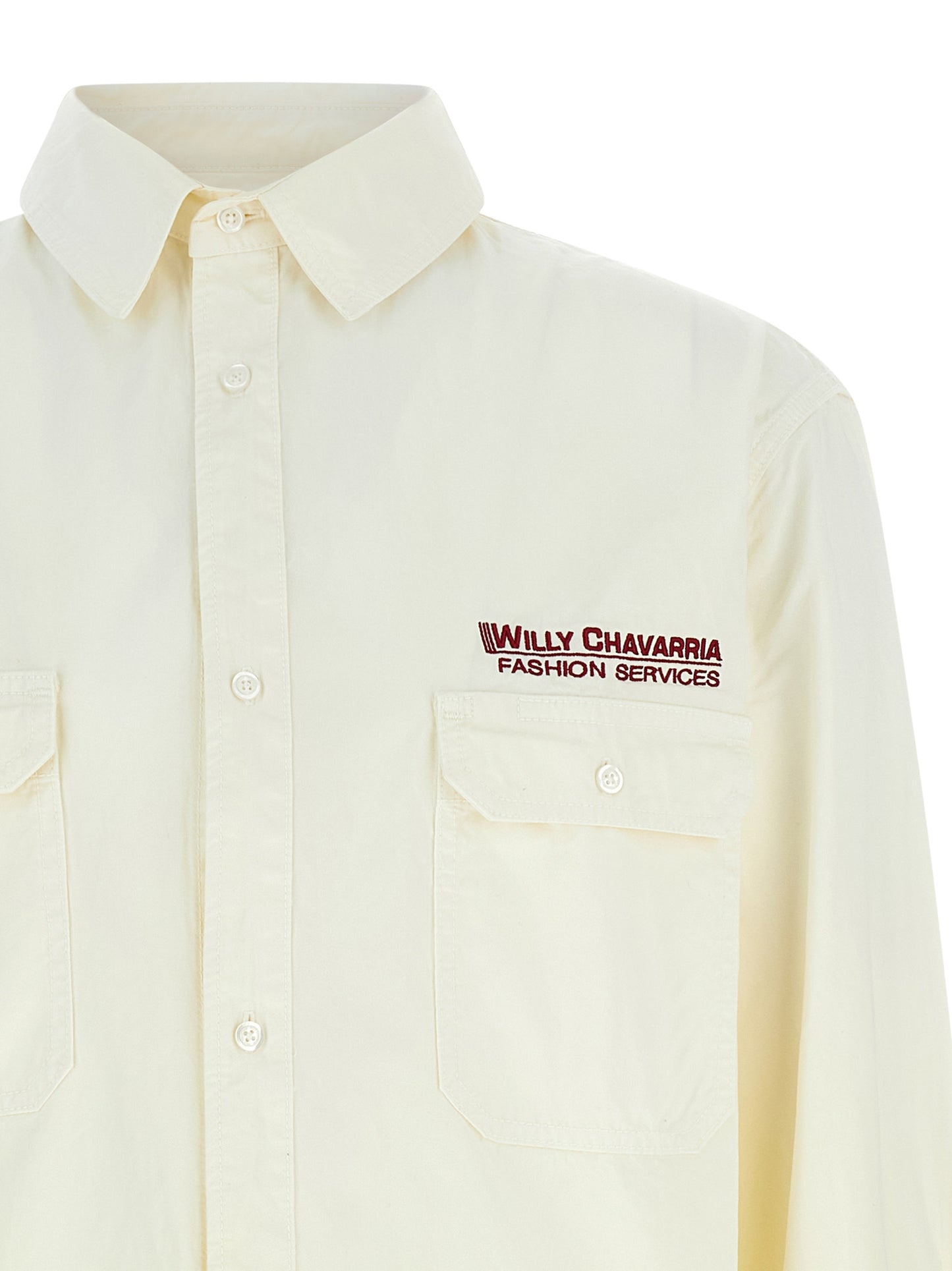 Shirt by WILLY CHAVARRIA for men in cotton beige showcases a sharp silhouette, elegantly detailed with a sharp and sharp .