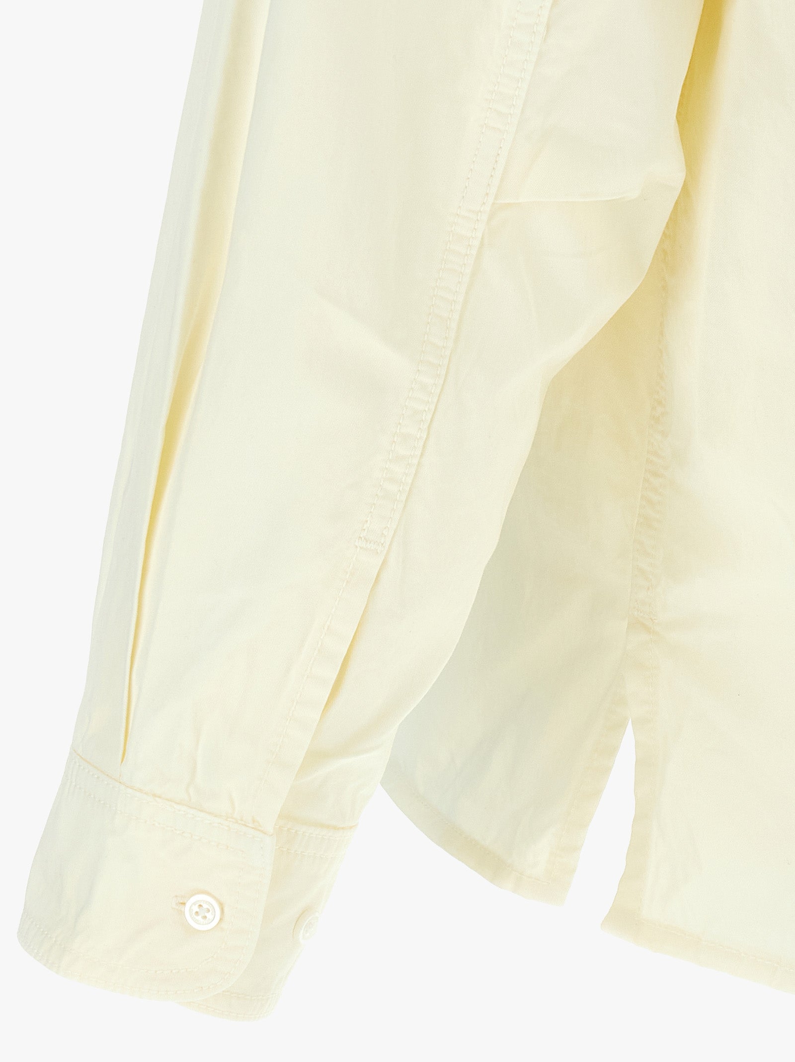 Shirt by WILLY CHAVARRIA for men in cotton beige features an architectural silhouette with a refined and elegant for a architectural look.
